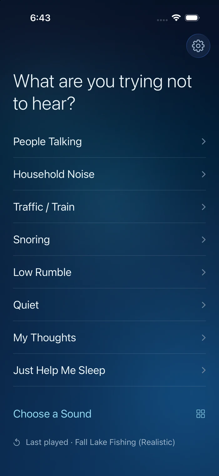 Choose a sound based on what is distracting you